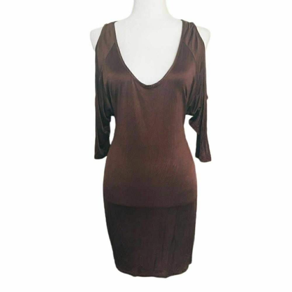 Smoke & Mirrors Womens Sheath Brown Back Dress